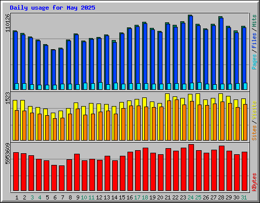 Daily usage for May 2025
