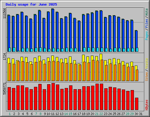 Daily usage for June 2025