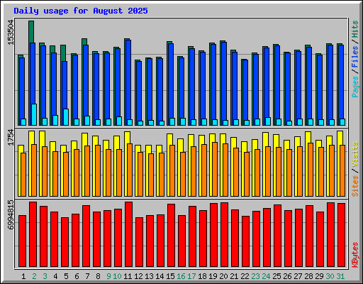 Daily usage for August 2025