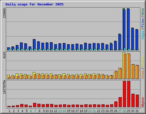 Daily usage for December 2025