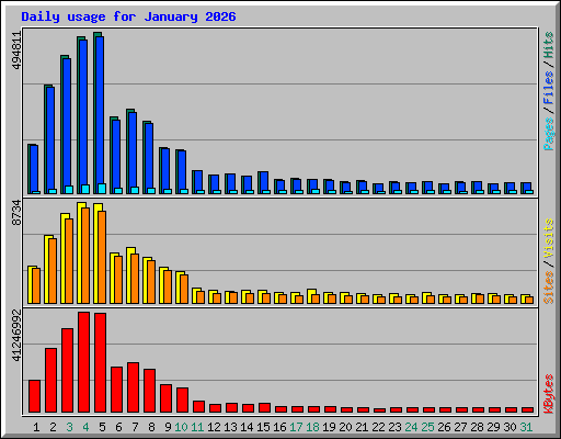 Daily usage for January 2026